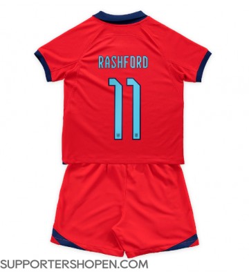 England Marcus Rashford #11 Bortatröja Barn VM 2022 Kortärmad (+ korta byxor)